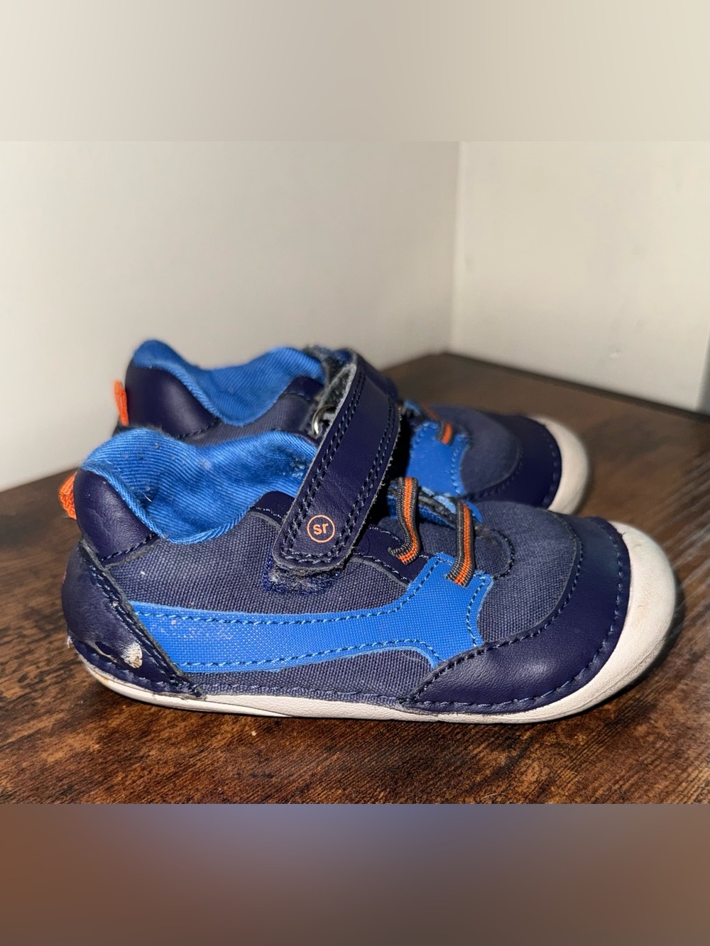 Blue Kids Hook-and-Loop Velcro stride rite toddler Sneakers